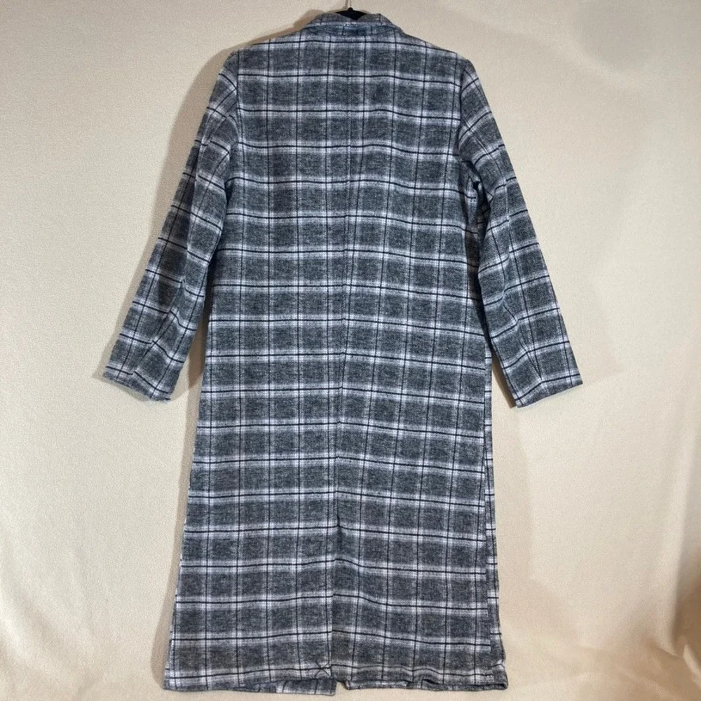 Evereve North Coast Coat Sz S Black/White Plaid‎ Wool Blend Professional Career